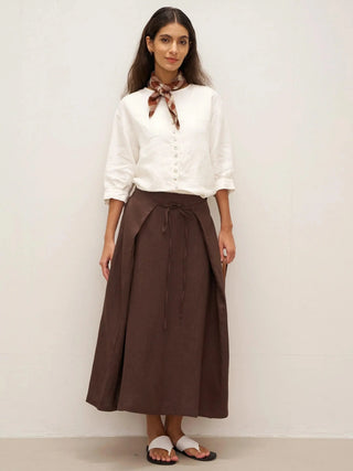 100% Linen Button-Front Drop Shoulder Shirt EASTER