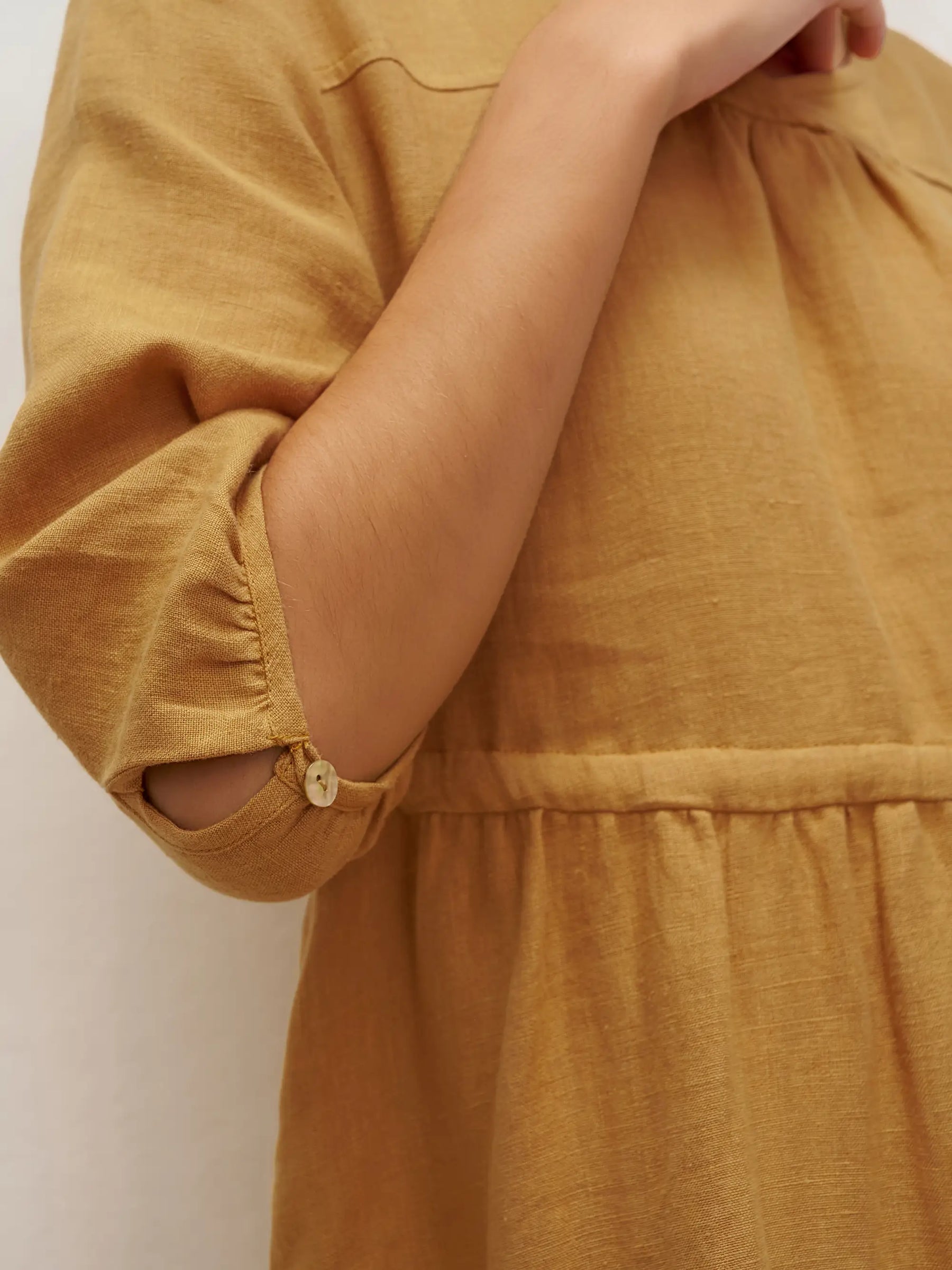 100% Linen A-Line Drawstring Waist Midi Dress DIXIE - Glamourous Grace