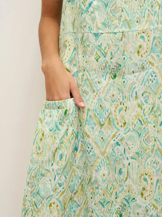 100% Linen Floral Swing Beach Tank Dress LORRAINE - Glamourous Grace