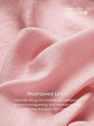 LINTICO 100% linen loose fit maxi dress with button waist and gathered design, perfect for casual summer wear.