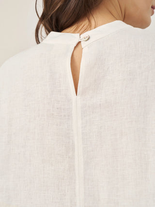 100% Linen Mock Neck Long-Sleeve Top DEANNA - Glamourous Grace