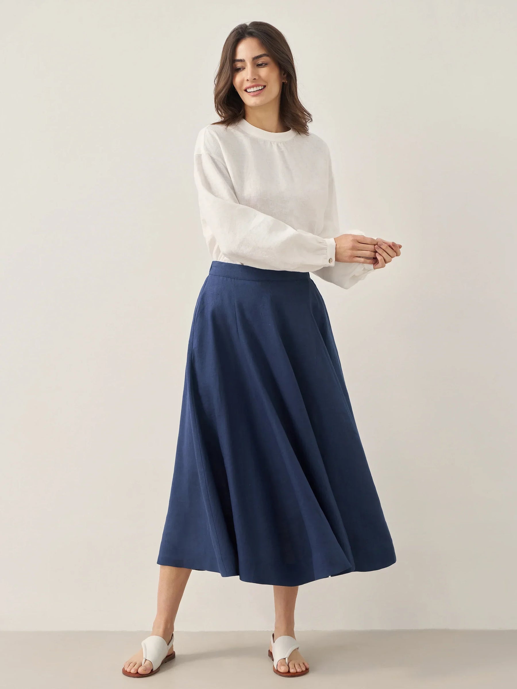 100% Linen A-Line Skirt JEMMA - Glamourous Grace