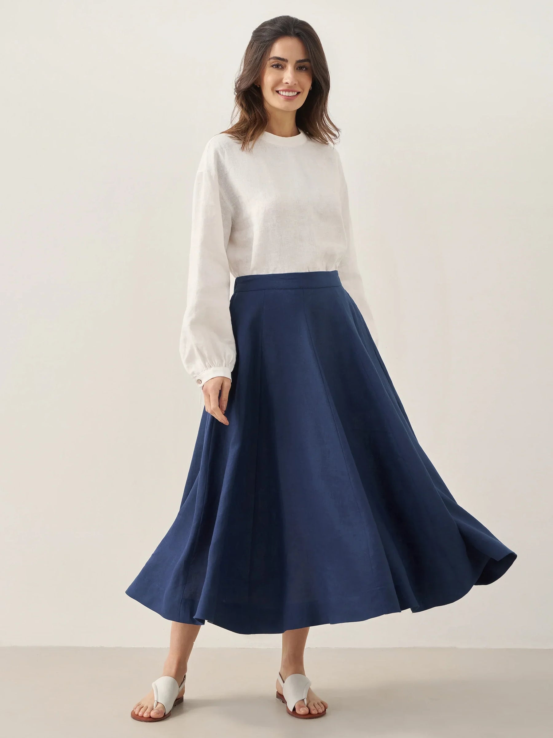 100% Linen A-Line Skirt JEMMA - Glamourous Grace