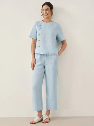 100% Linen Straight-Leg Drawstring Pants JOSIE - Glamourous Grace