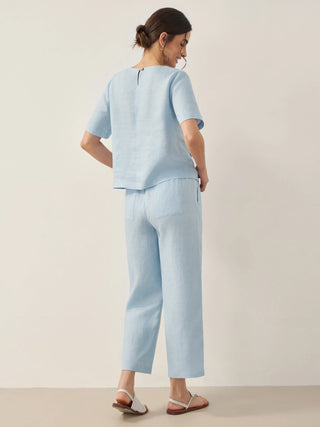 100% Linen Straight-Leg Drawstring Pants JOSIE - Glamourous Grace