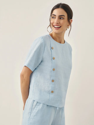 100% Linen Straight-Leg Drawstring Pants JOSIE - Glamourous Grace
