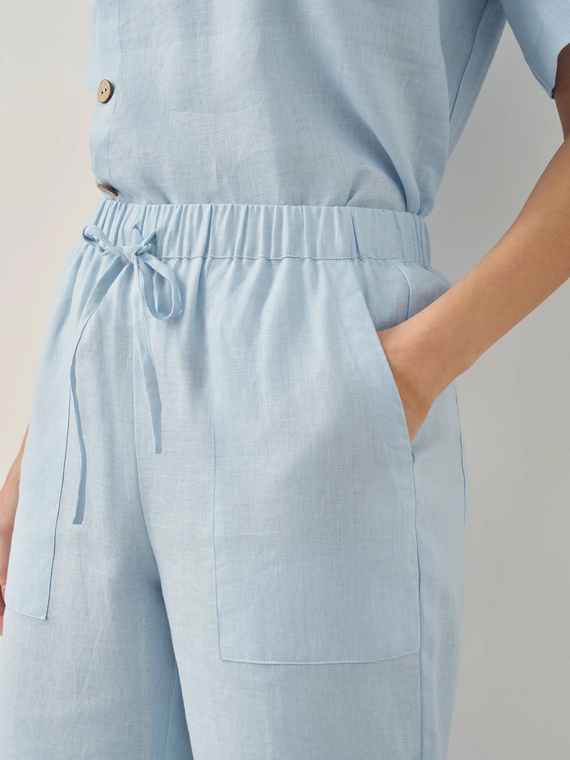 100% Linen Straight-Leg Drawstring Pants JOSIE - Glamourous Grace