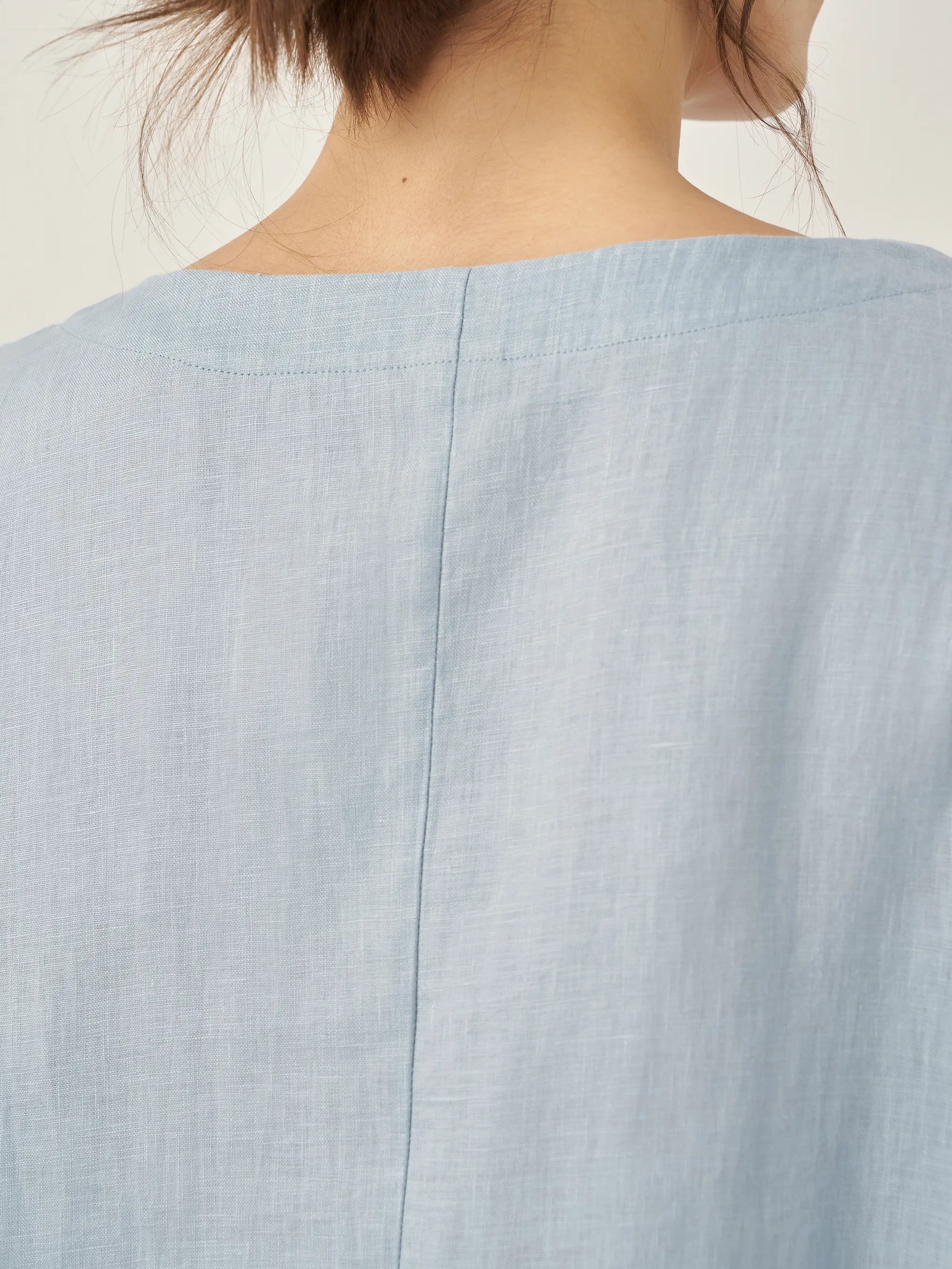 100% Linen Boatneck 3/4 Length Sleeve Top AURORA - Glamourous Grace