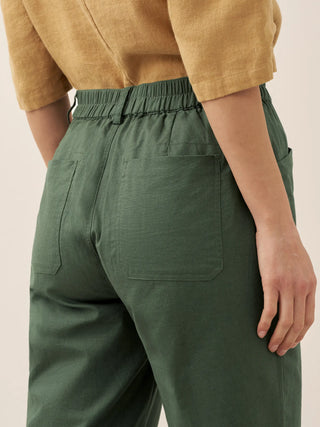 Linen Simple Button Fly Trousers HEIDI - Glamourous Grace