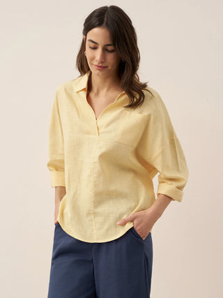 Linen Oversized Fit Pocket Shirt ELOWEN - Glamourous Grace