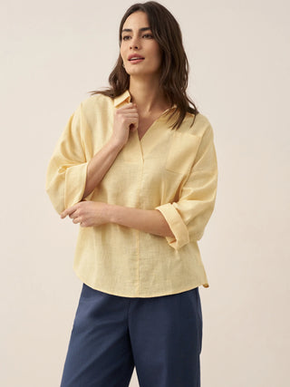 Linen Oversized Fit Pocket Shirt ELOWEN - Glamourous Grace