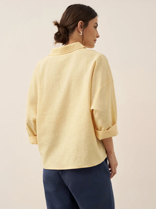 Linen Oversized Fit Pocket Shirt ELOWEN - Glamourous Grace
