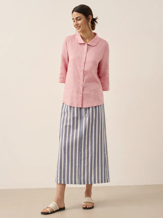 Linen Striped Drawstring Skirt ELISE - Glamourous Grace