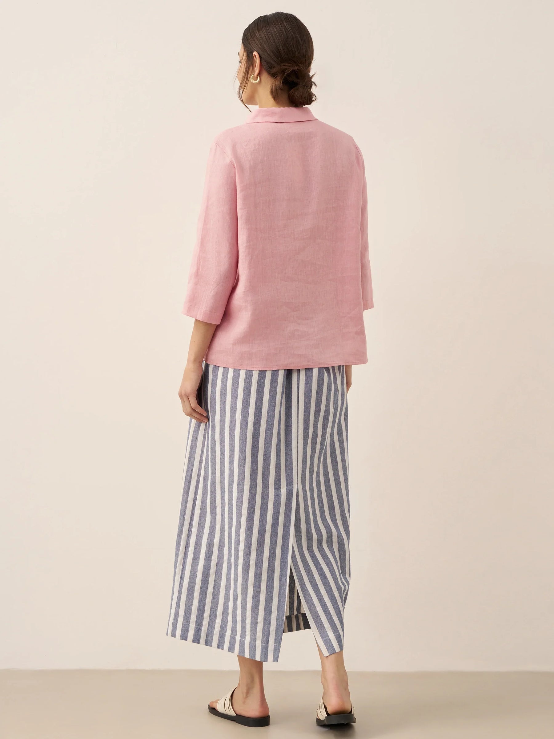 Linen Striped Drawstring Skirt ELISE - Glamourous Grace
