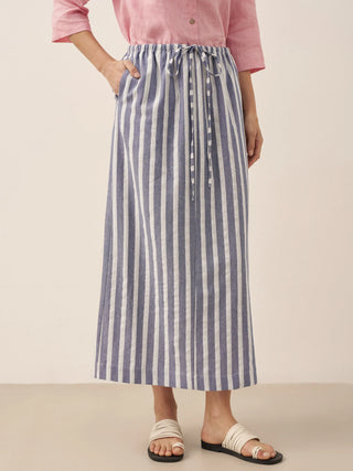 Linen Striped Drawstring Skirt ELISE - Glamourous Grace