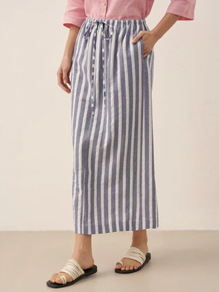 Linen Striped Drawstring Skirt ELISE - Glamourous Grace