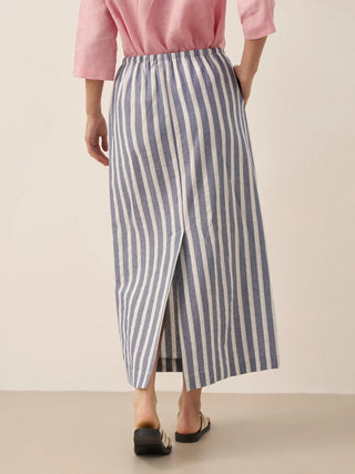 Linen Striped Drawstring Skirt ELISE - Glamourous Grace