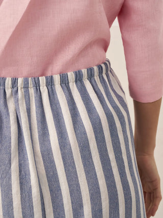 Linen Striped Drawstring Skirt ELISE - Glamourous Grace