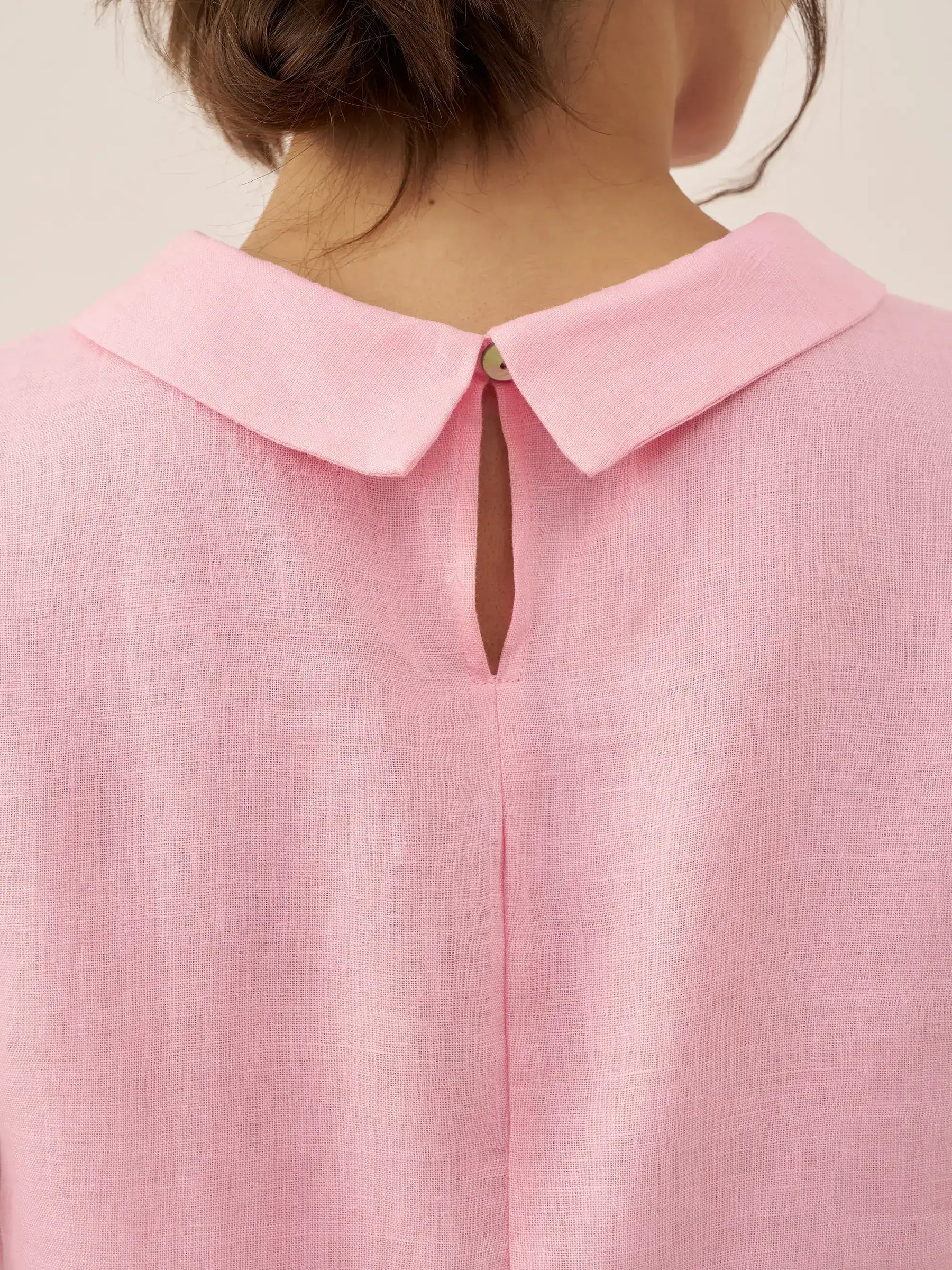 100% Linen Draped Collar Tank Top - Glamourous Grace