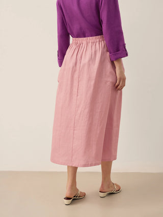 100% Linen Elastic Waist Skirt MARINA - Glamourous Grace