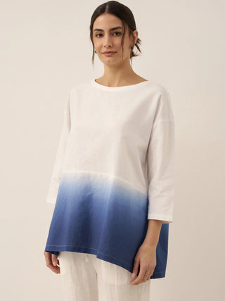 Linen White Boat Neck Oversized Top AVA - Glamourous Grace