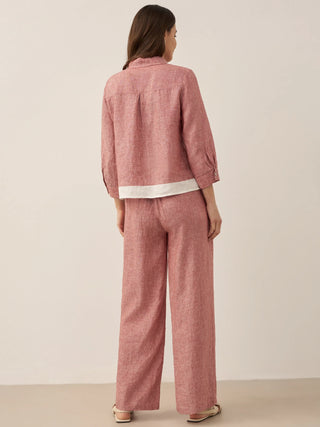 100% Linen Elastic Waist Straight-Leg Trousers JOURDAN - Glamourous Grace