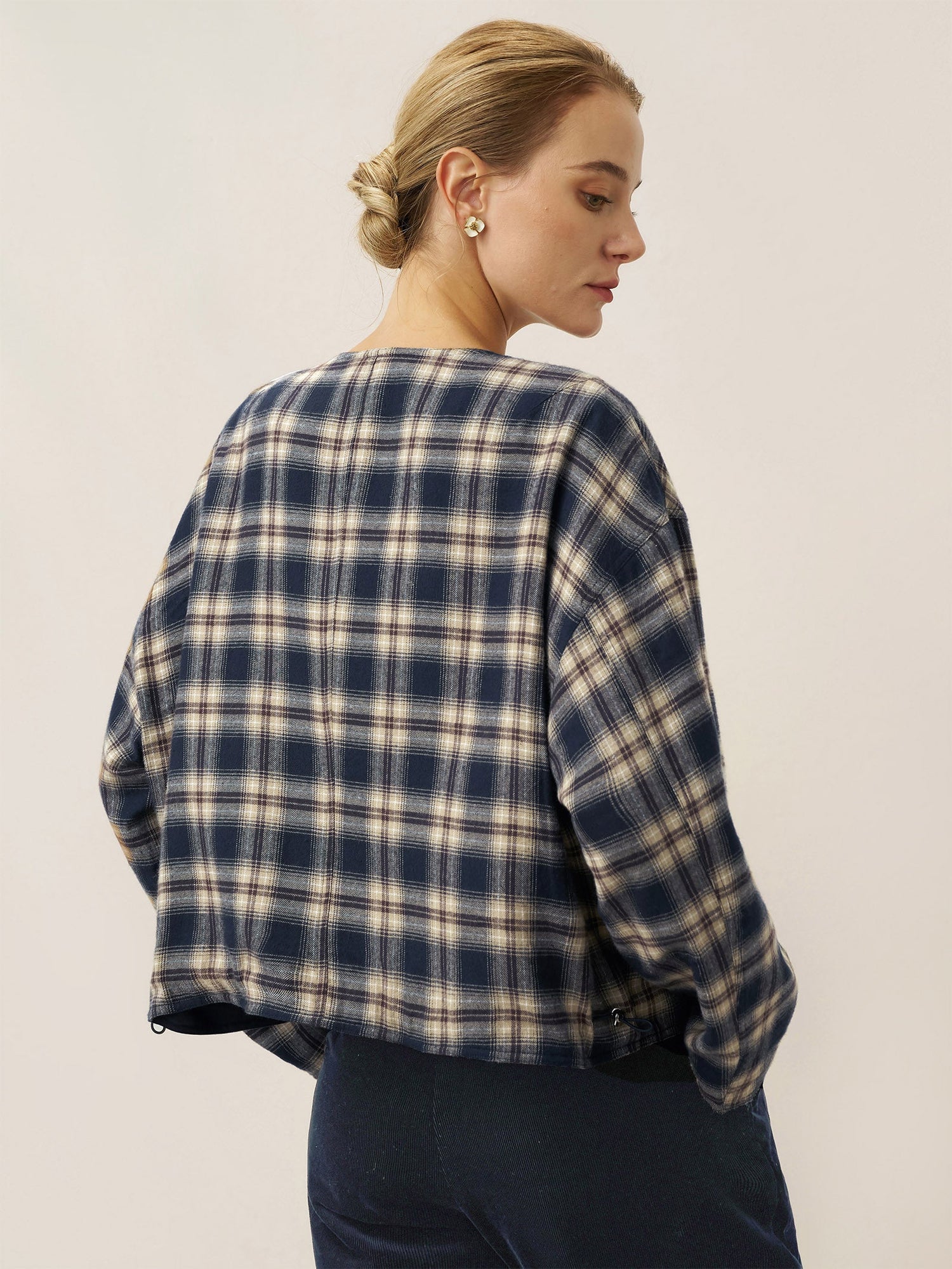 Tencel Linen Reversible Crew Neck Casual Jacket CHLOE - Glamourous Grace