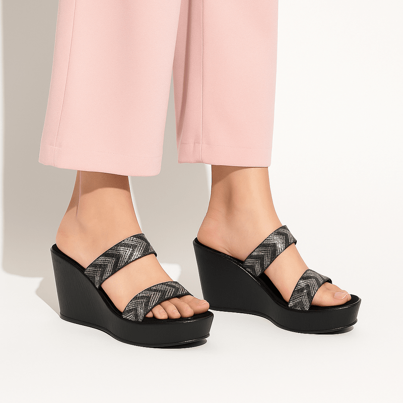 Zelda - Black Wedges - Glamourous Grace
