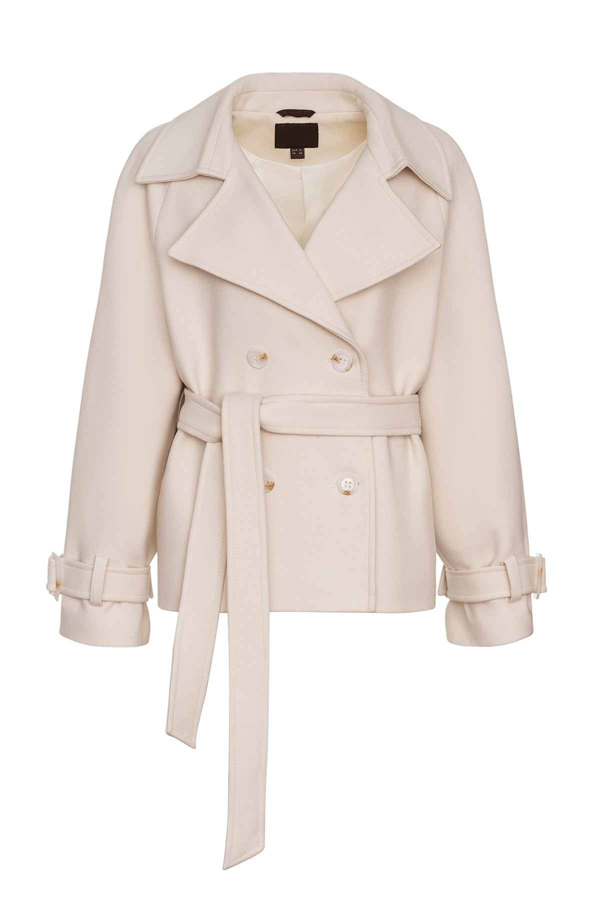 Megan Tailored Wool Blend Coat in Ivory
