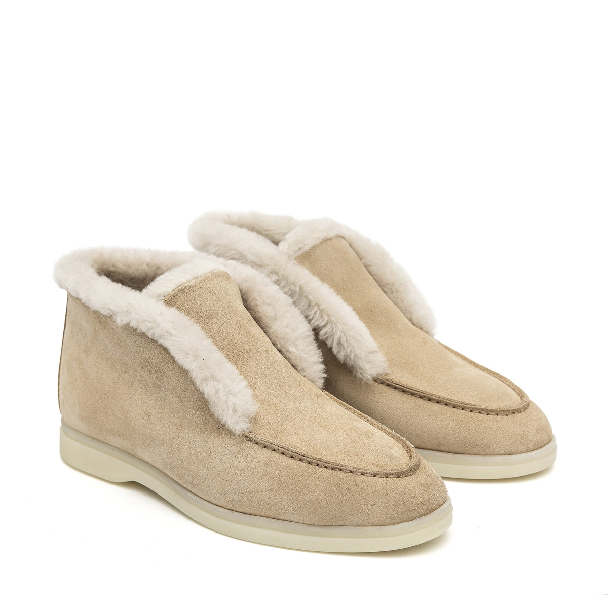 Norwood Genuine Shearling Ankle Boots in Beige