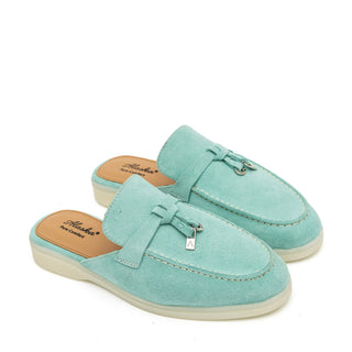 Como Suede Mules in Turquoise