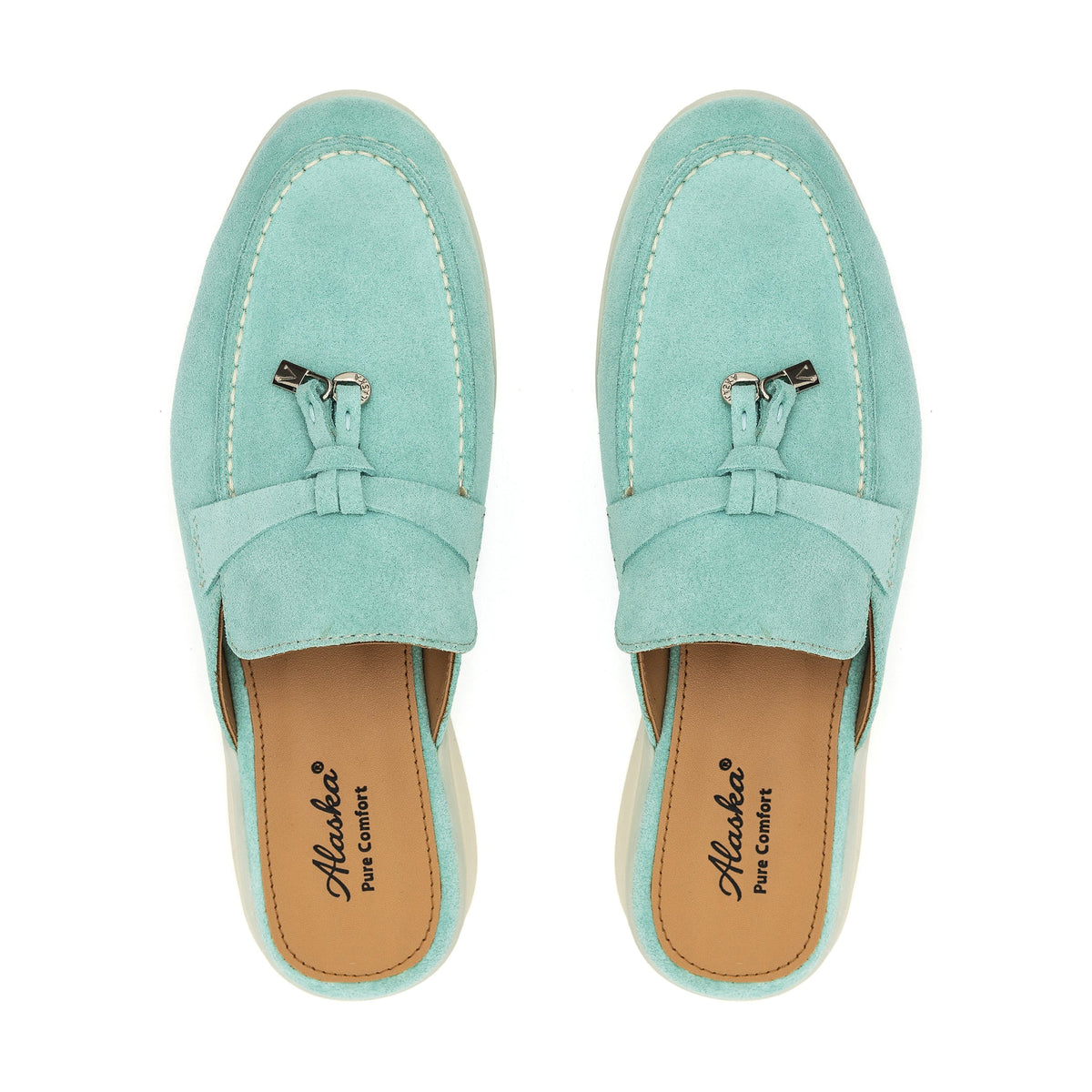 Como Suede Mules in Turquoise