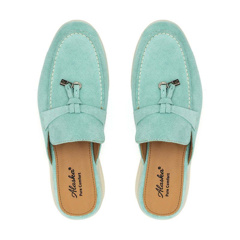 Como Suede Mules in Turquoise