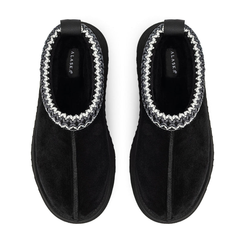 Alaska Shearling Slippers in Black
