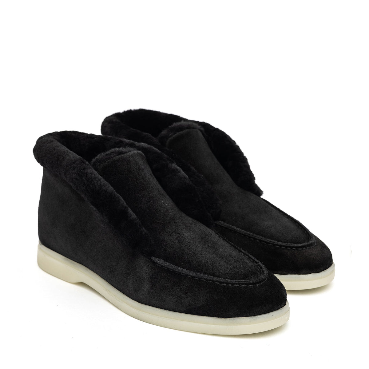 Norwood Genuine Shearling Loafer Boots in Black