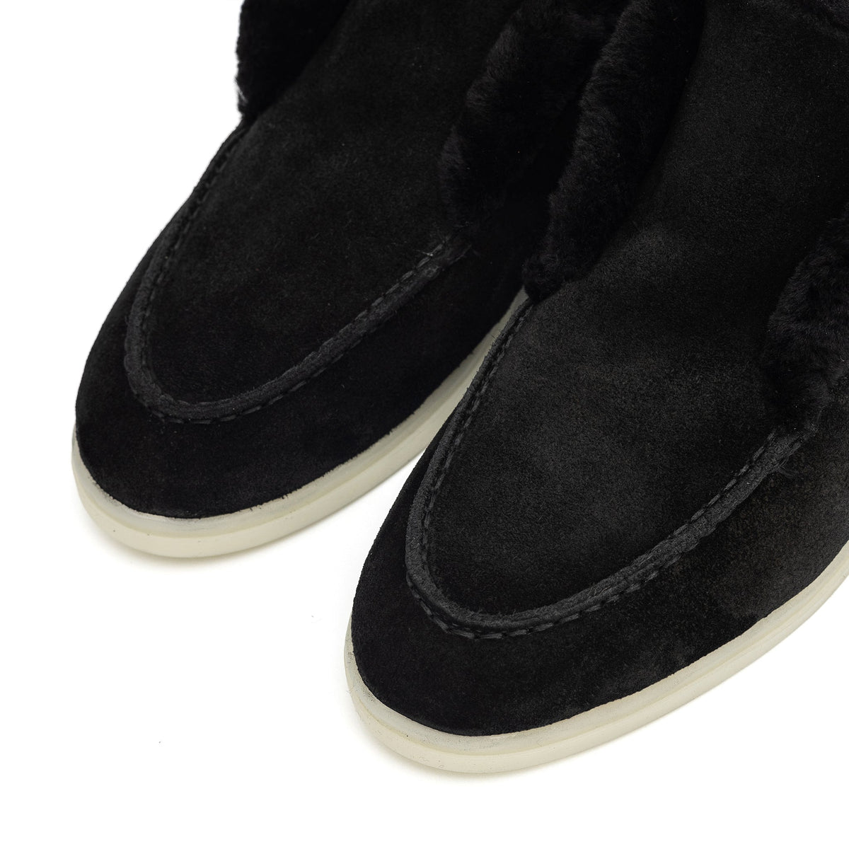 Norwood Genuine Shearling Loafer Boots in Black