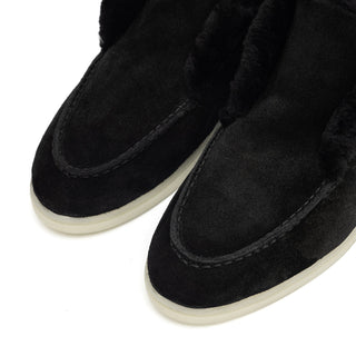 Norwood Genuine Shearling Loafer Boots in Black