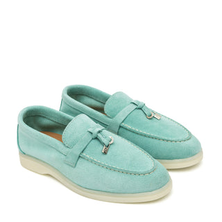 Torino Suede Loafers in Turquoise