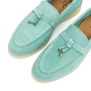 Torino Suede Loafers in Turquoise