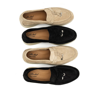Torino Suede Loafers in Beige