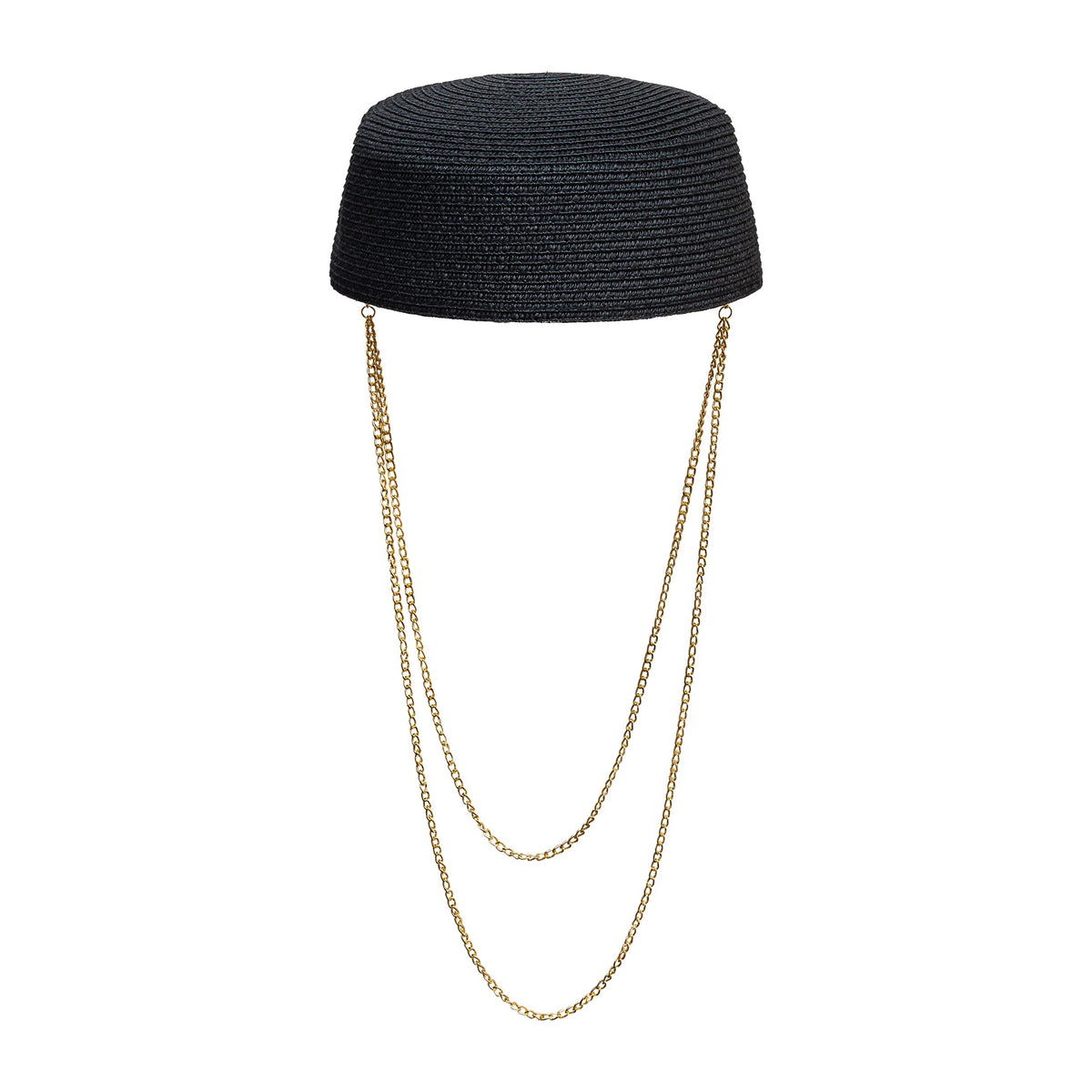 Hartym Double Chain Hat in Black