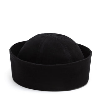 Sailor Cotton Folded Brim Hat in Black