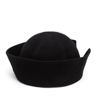 Sailor Cotton Folded Brim Hat in Black