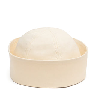 Sailor Cotton Folded Brim Hat in Ivory