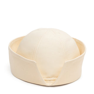 Sailor Cotton Folded Brim Hat in Ivory