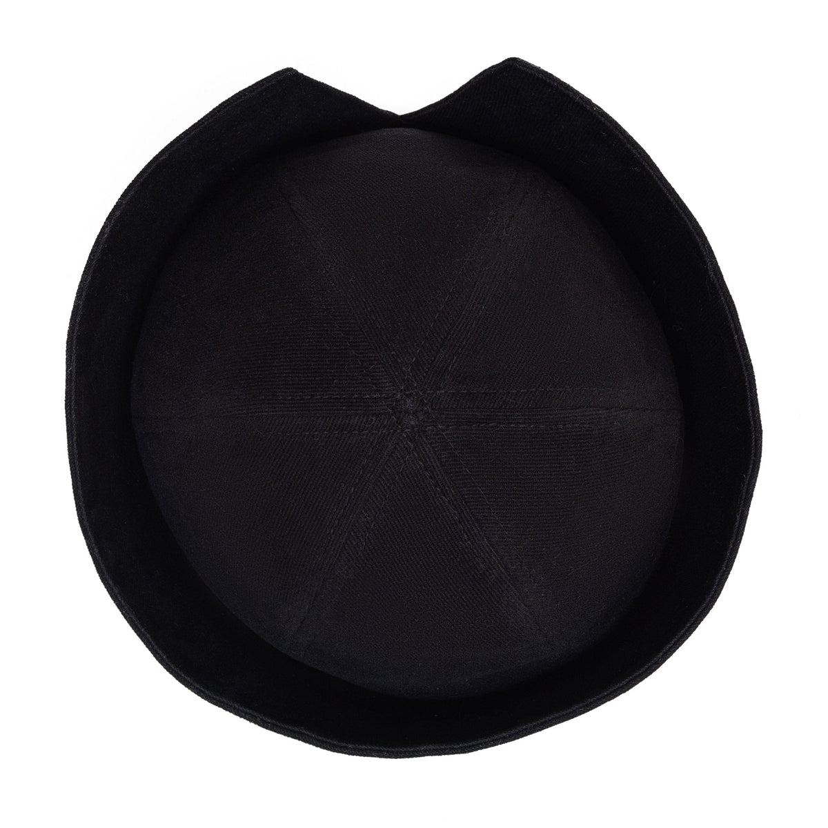 Sailor Cotton Folded Brim Hat in Black