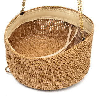 Palomna Double Chain Pierced Hat in Dark Beige