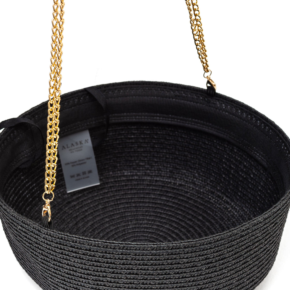 Hartym Double Chain Hat in Black