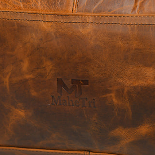 Leather Gym Travel Bag, Round - Glamourous Grace