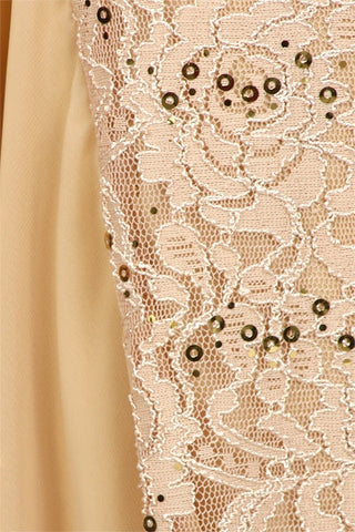 CLEARANCE - Eureka 2030J V-Neck Long Lace Gown Includes Jacket (Size 3XL)